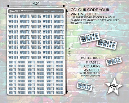 Author Write Stickers - Pastel Rainbow