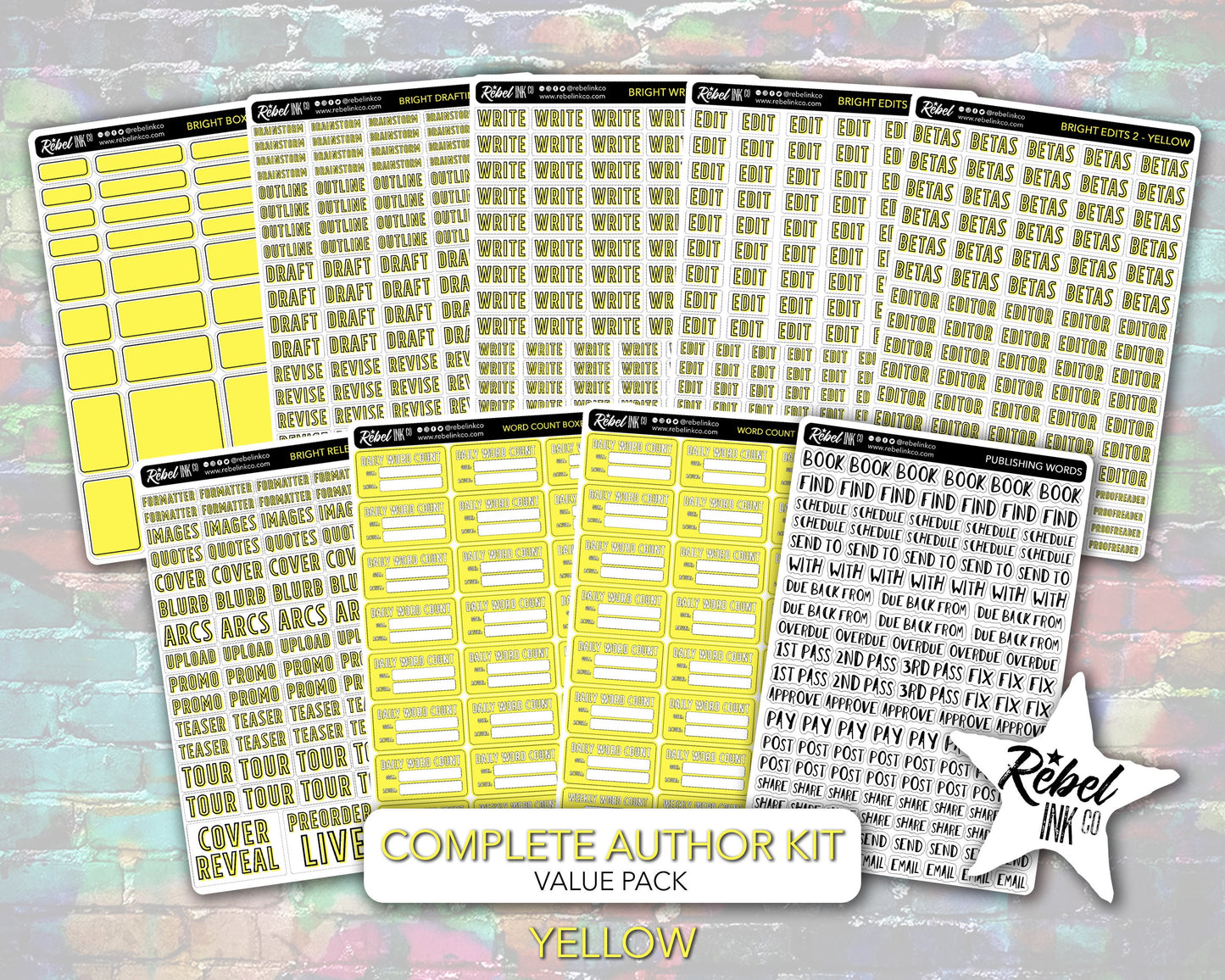 Complete Author Sticker Kit - Bright Options