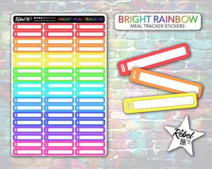 Meal Tracker Stickers - Bright Rainbow