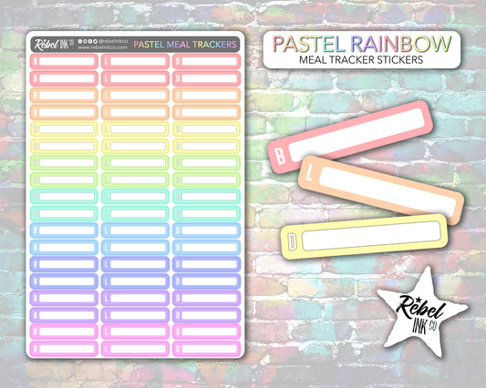 Meal Tracker Stickers - Pastel Rainbow