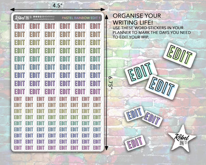Essentials Author Sticker Kit - Pastel Rainbow