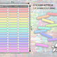 Thin Coloured Box Stickers - Pastel Rainbow