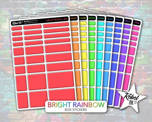 Mixed Box Stickers - Bright Rainbow