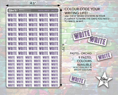 Author Write Stickers - Pastel Rainbow