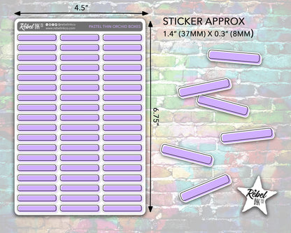 Thin Box Stickers - Pastel Rainbow