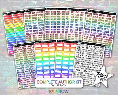 Complete Author Sticker Kit - Bright Rainbow