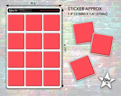 Square Box Stickers - Bright Rainbow