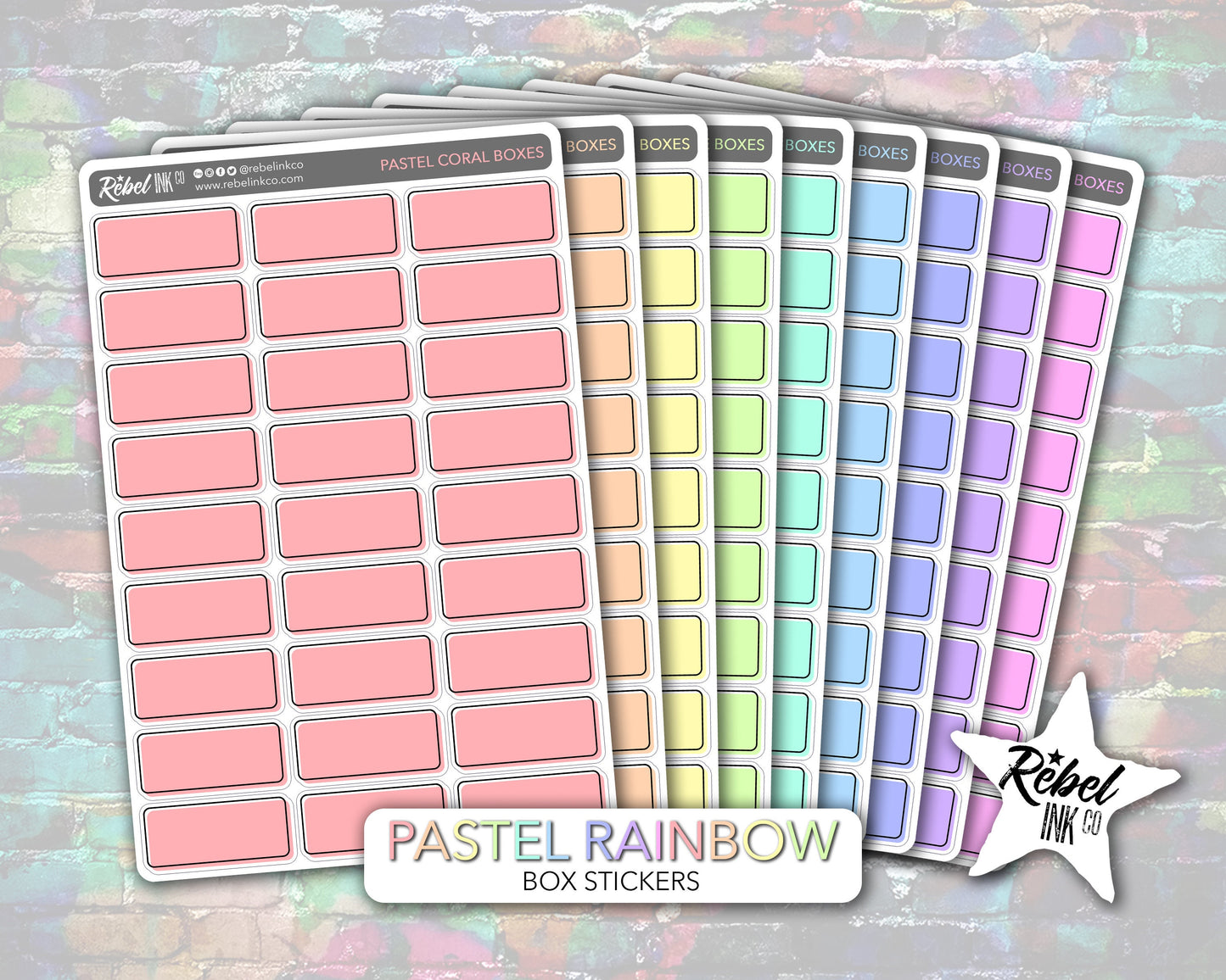Box Stickers - Pastel Rainbow