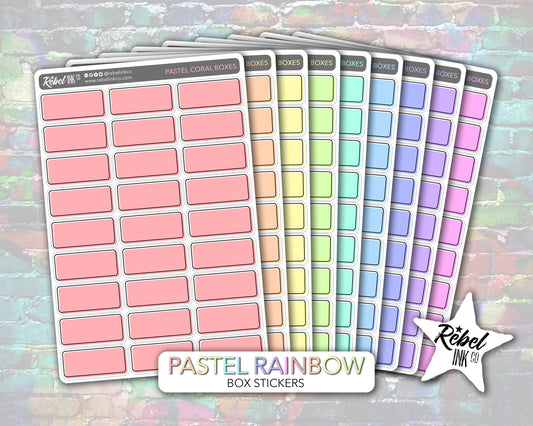 Box Stickers - Pastel Rainbow