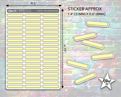 Thin Box Stickers - Pastel Rainbow