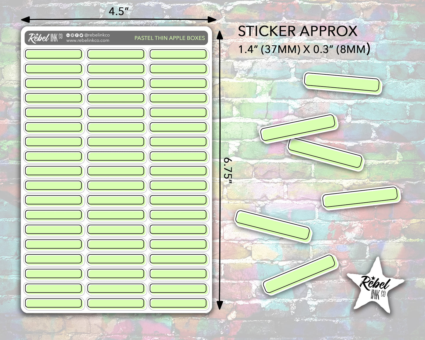 Thin Box Stickers - Pastel Rainbow