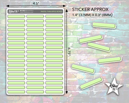 Thin Box Stickers - Pastel Rainbow