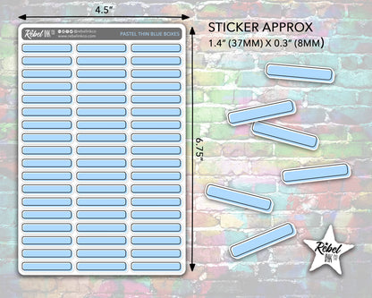 Thin Box Stickers - Pastel Rainbow