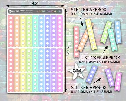 Checklist Stickers - Pastel Rainbow