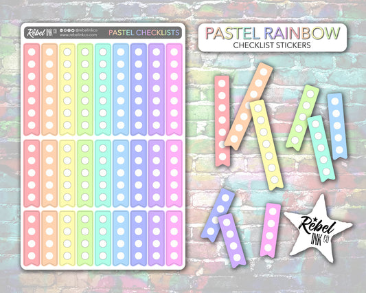 Checklist Stickers - Pastel Rainbow