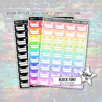 Bill Stickers - Bright Rainbow - Block Style