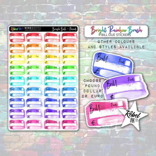 Bill Stickers - Bright Rainbow - Brush Style