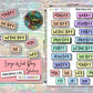 Week Day Stickers - Large - Pastel Rainbow - Hand Drawn Style