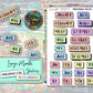 Month Stickers - Large - Pastel Rainbow - Hand Drawn Style Date