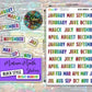 Month Stickers - Medium - Bright Rainbow - Block Style