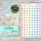 Date Number Stickers - Small - Pastel Rainbow - Brush Style