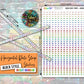 Horizontal Date Strip Stickers - Bright Rainbow - Block Style