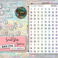 Date Number Stickers - Small - Pastel Rainbow - Block Style