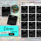 Calendar Stickers - Black - Hand Drawn Style