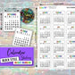 Calendar Stickers - Bright Rainbow - Block Style