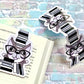 Book Stack Betty Magnetic Bookmark - Black & White