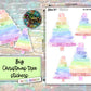Big Christmas Tree Stickers - Pastel Rainbow - Brush Style