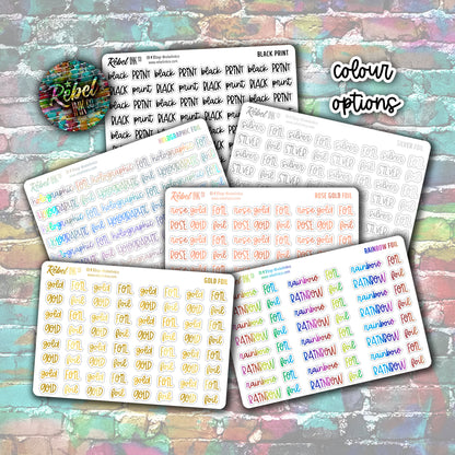 Pantry Script Stickers