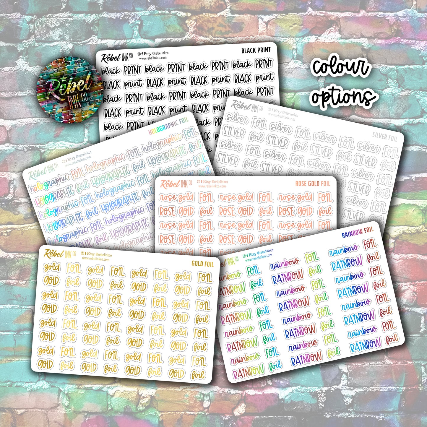 Holiday Script Stickers