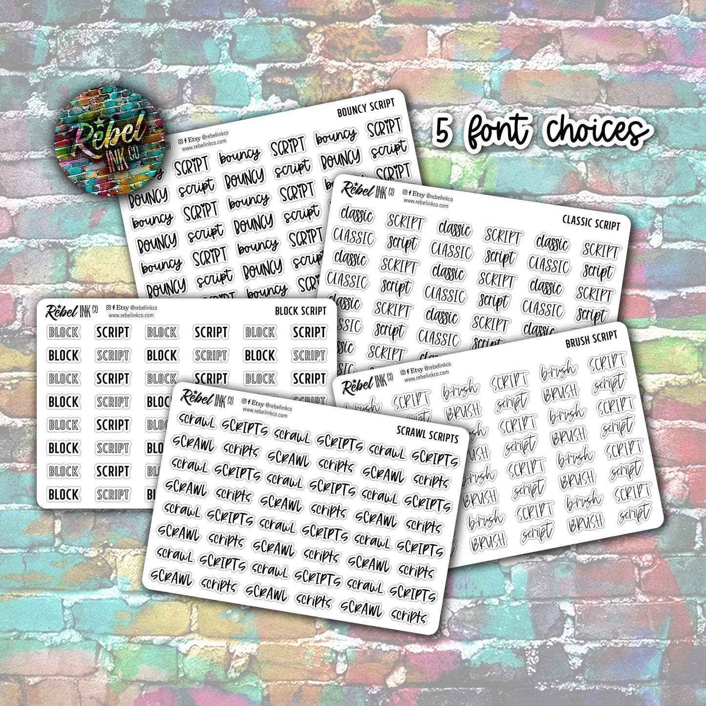 Drawers Script Stickers