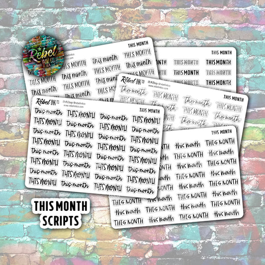 This Month Script Stickers