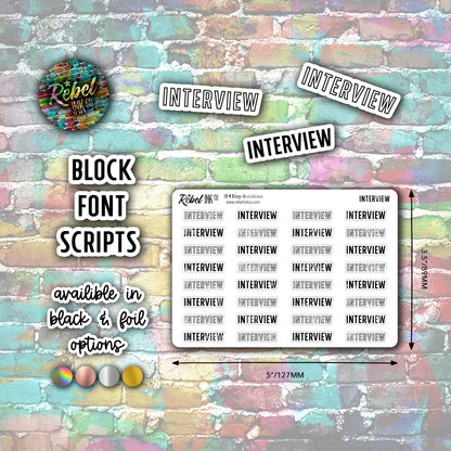 Interview Script Stickers