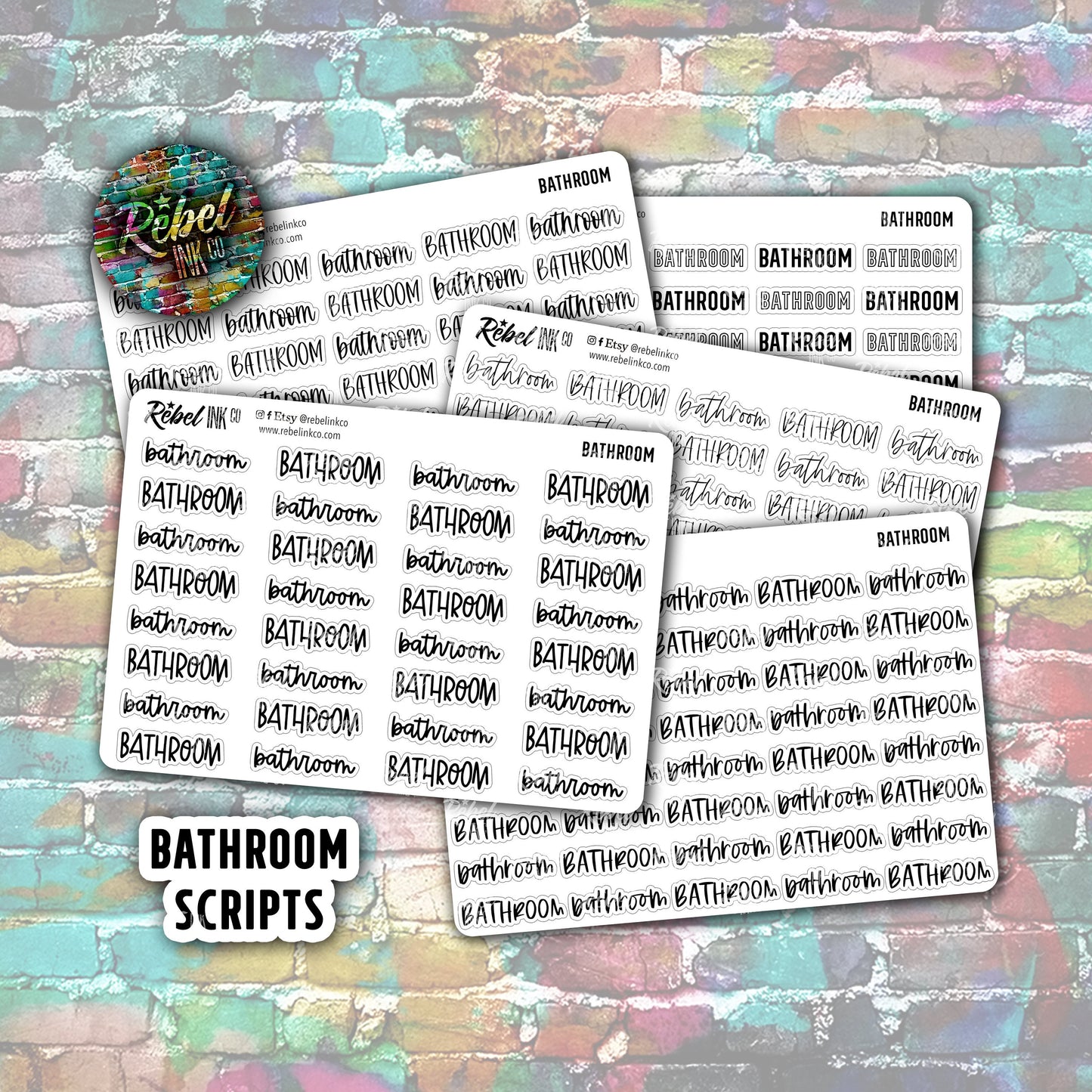 Bathroom Script Stickers