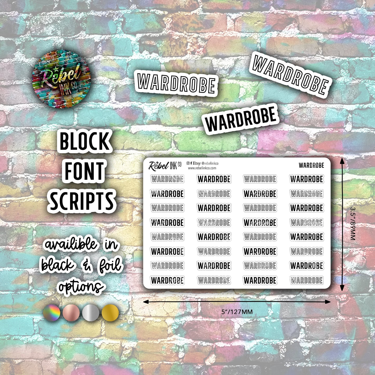 Wardrobe - Script Stickers
