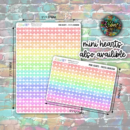Heart Stickers - Bright Rainbow