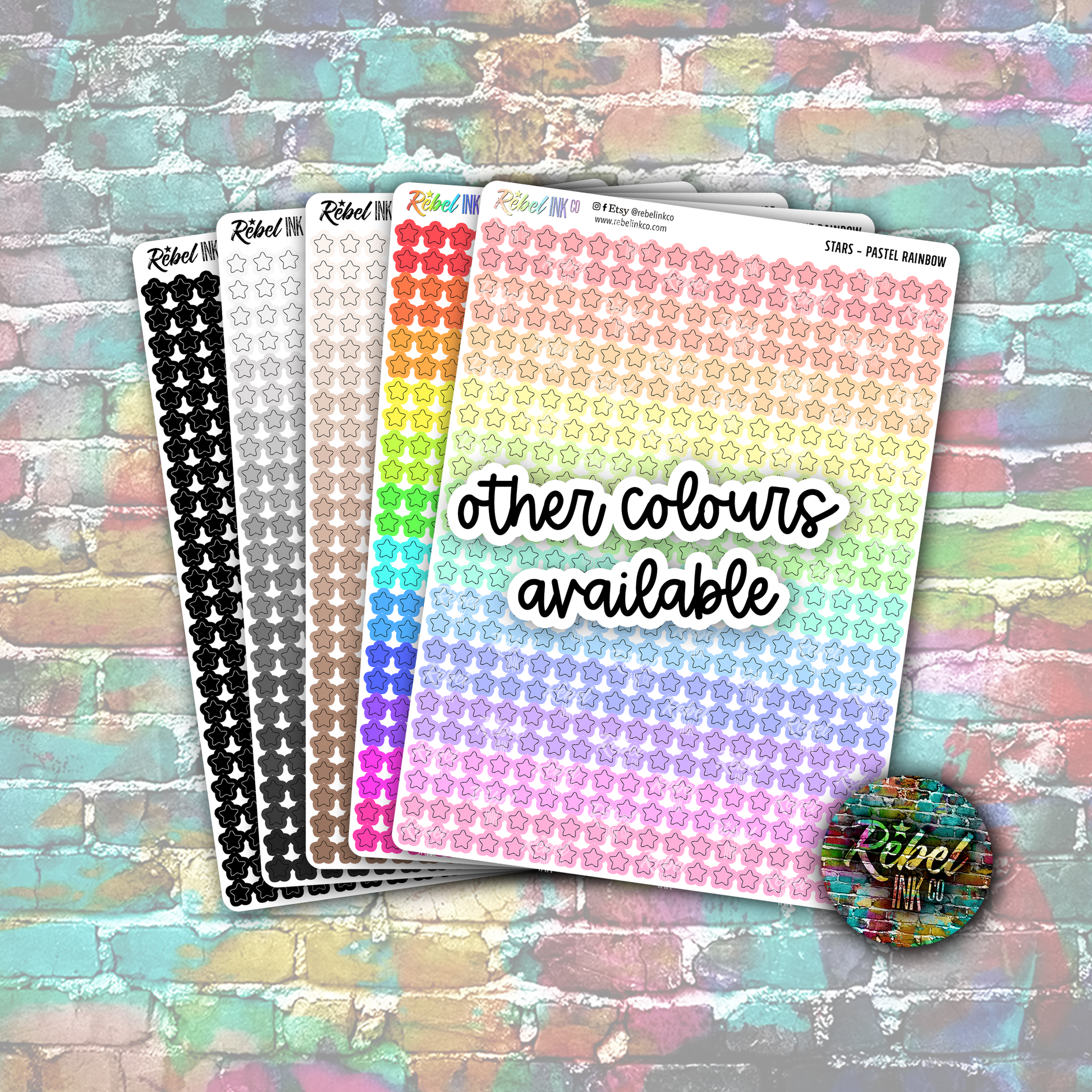 Mini Star Stickers - Pastel Rainbow – rebelinkco