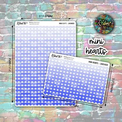 Mini Heart Stickers - Lavender Ombre