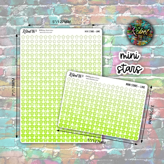 Mini Star Stickers - Lime Ombre