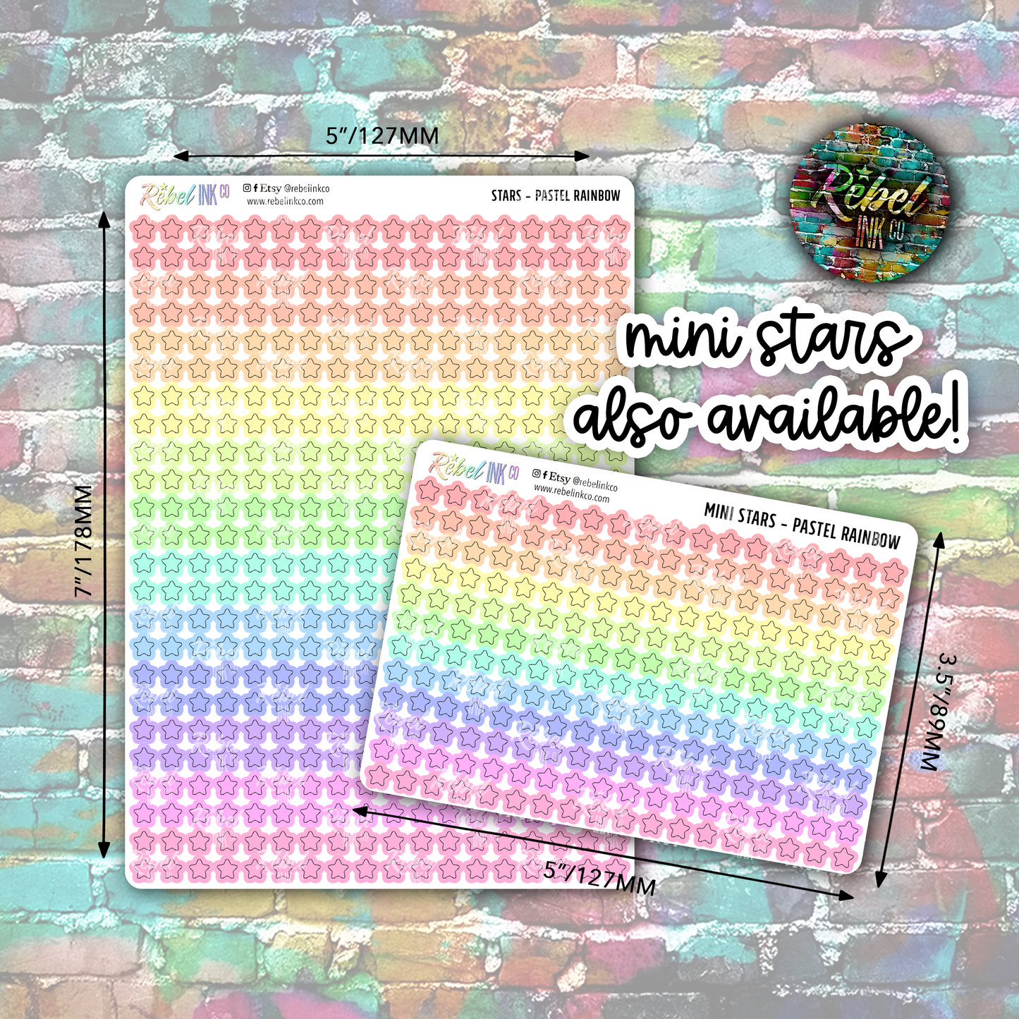 Star Stickers - Bright Rainbow