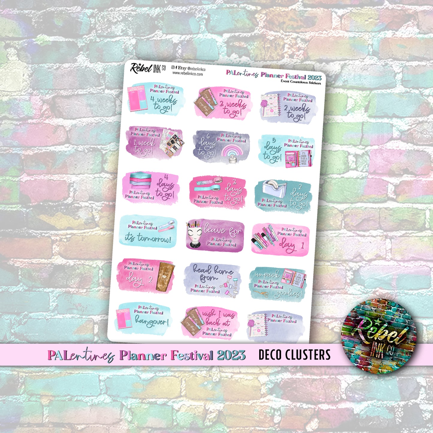 Palentines Planner Festival OFFICIAL - Event Countdown Stickers