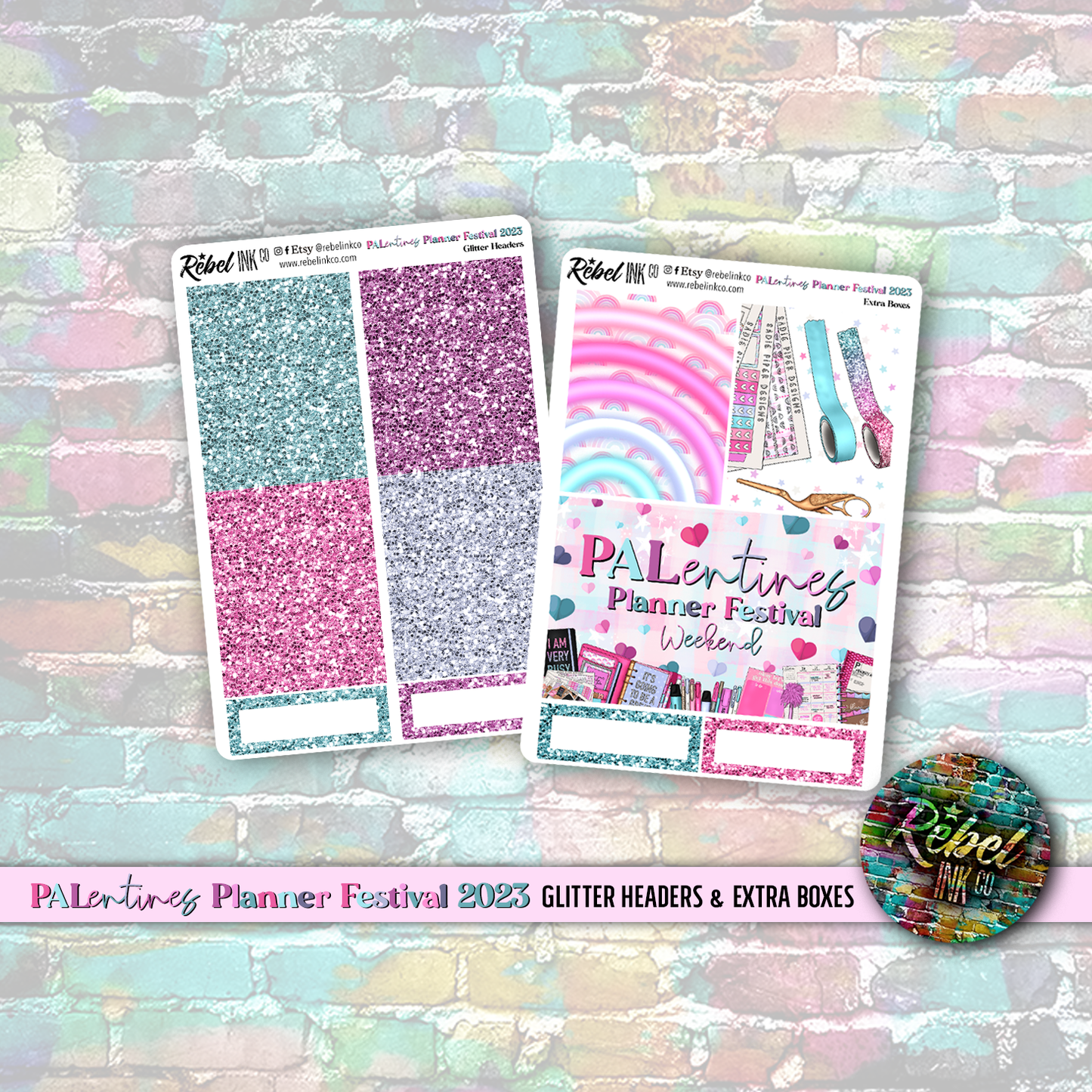 Palentines Planner Festival OFFICIAL - Extra Boxes & Glitter Headers