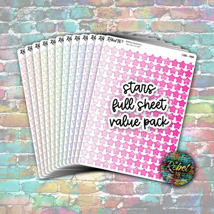 Star Stickers - Full Sheet Rainbow Value Pack