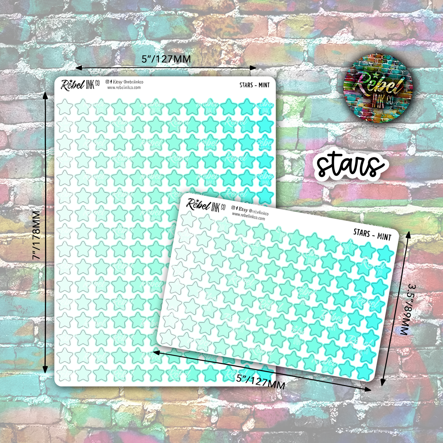 Star Stickers - Mint Ombre